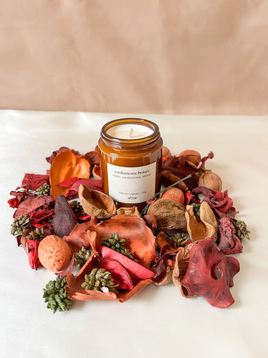 Cardamome boisée - Cèdre + Cardamome + Vétiver - 150g